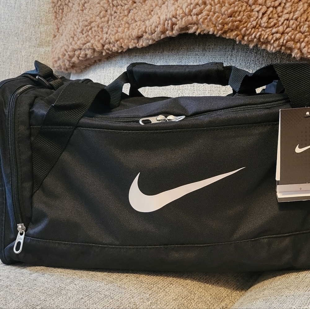 Nike Black and White Duffel Bag